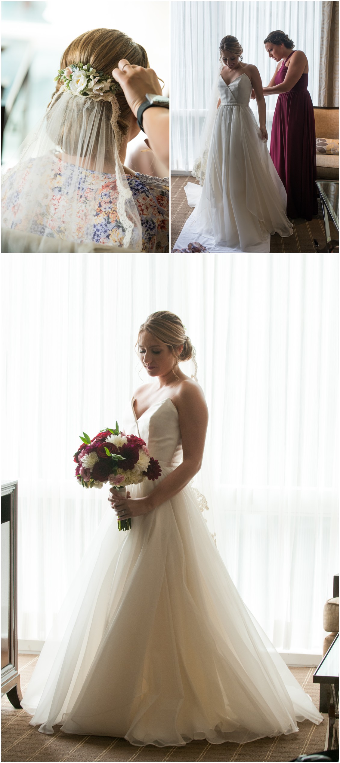 Baltimore Wedding Bride getting ready at Four Seasons by Melissa Grimes-Guy Photography