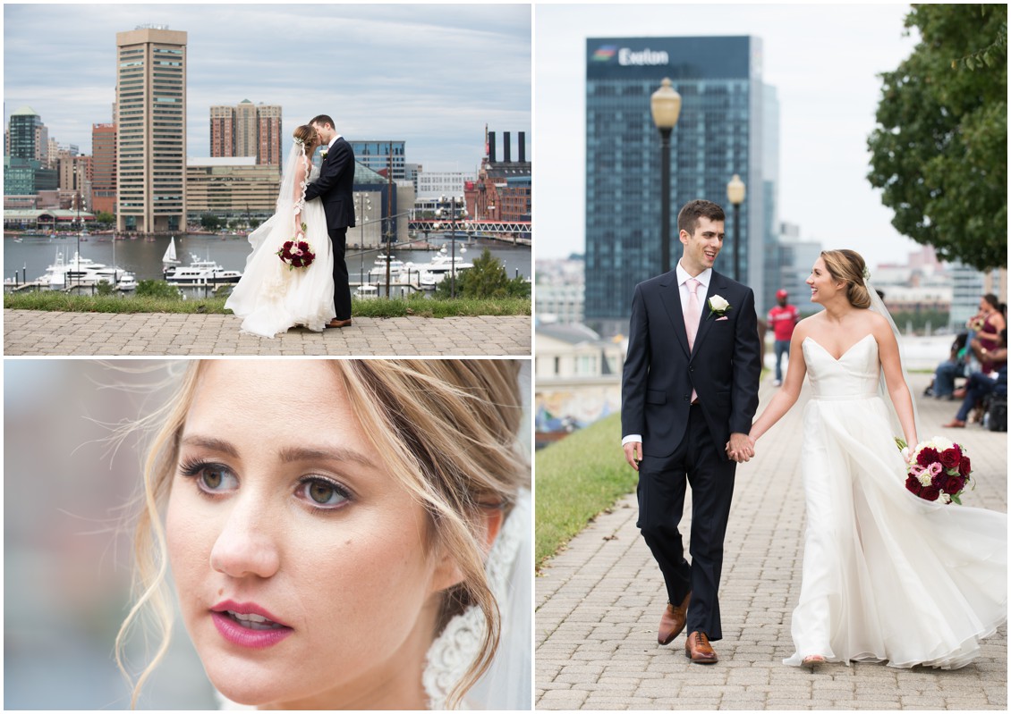 Baltimore Wedding bride and groom first look on Federal Hill by Melissa Grimes-Guy Photography