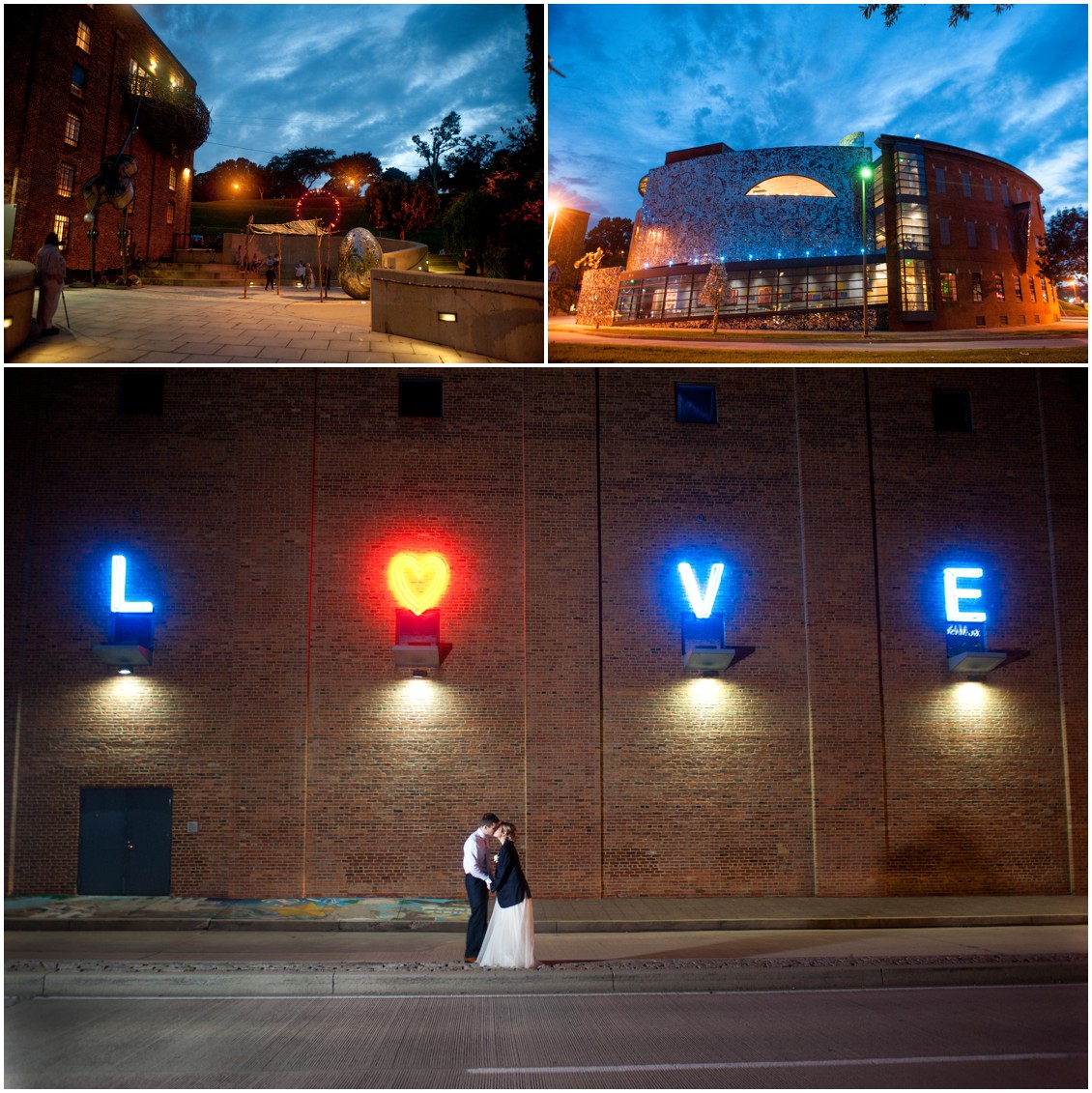 xBaltimore Wedding couple at LOVE sign at American Visionary Art Museum by Melissa Grimes-Guy Photography