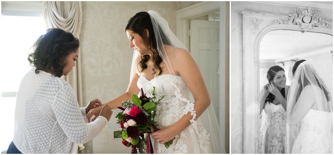 Eastern Shore bride in manor house with flowers Melissa Grimes-Guy Photography