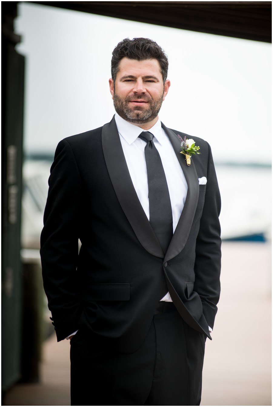 Eastern Shore Wedding groom at the Chesapeake Bay Maritime Museum by Melissa Grimes-Guy