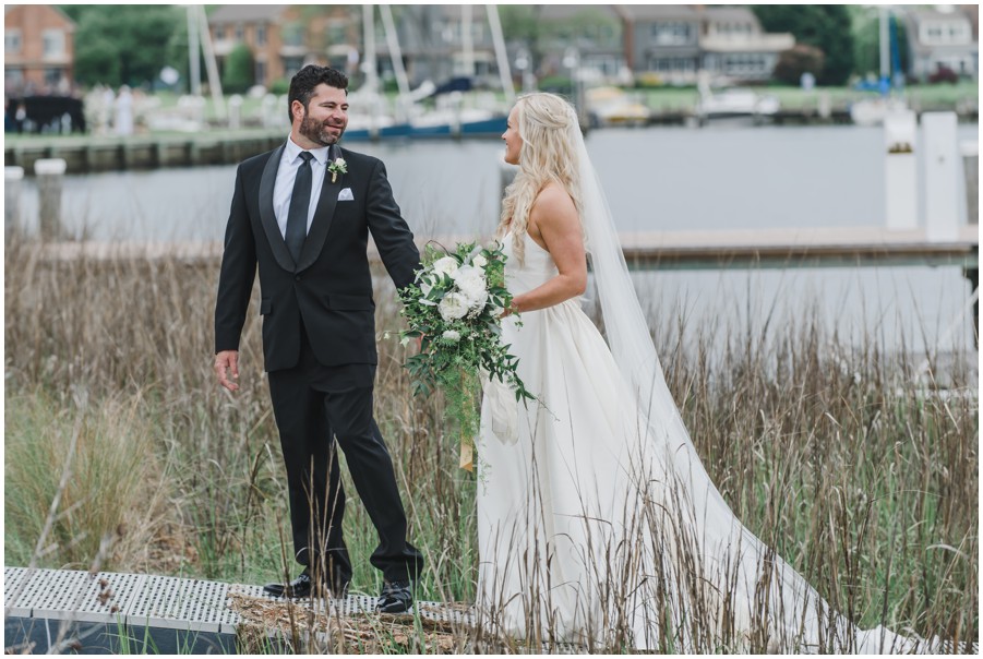 xEastern Shore Wedding couple at the Chesapeake Bay Maritime Museum by Melissa Grimes-Guy