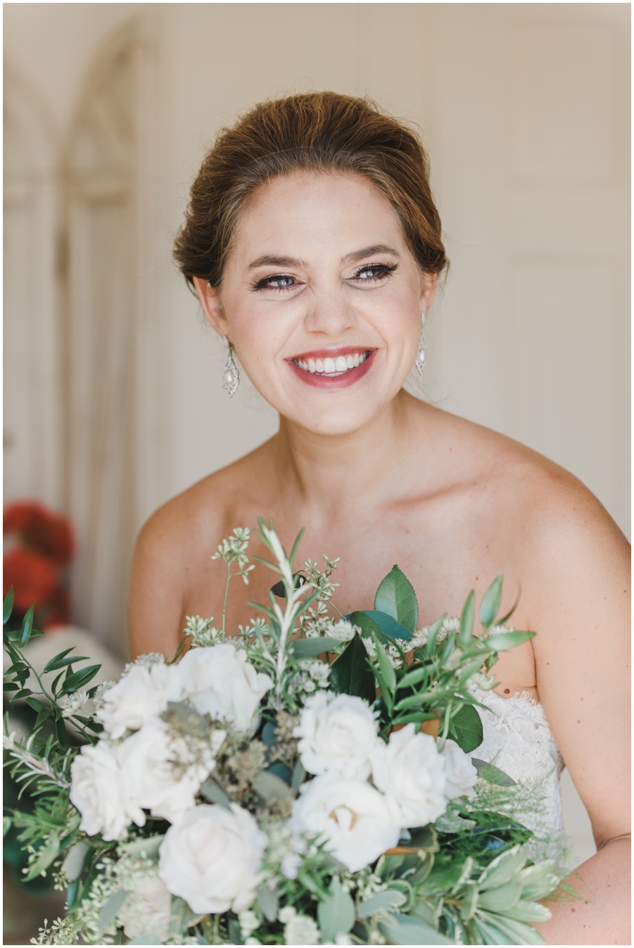 Pretty bride at The Oaks Waterfront Inn at St. Micheals, MD by Melissa Grimes-Guy Photography